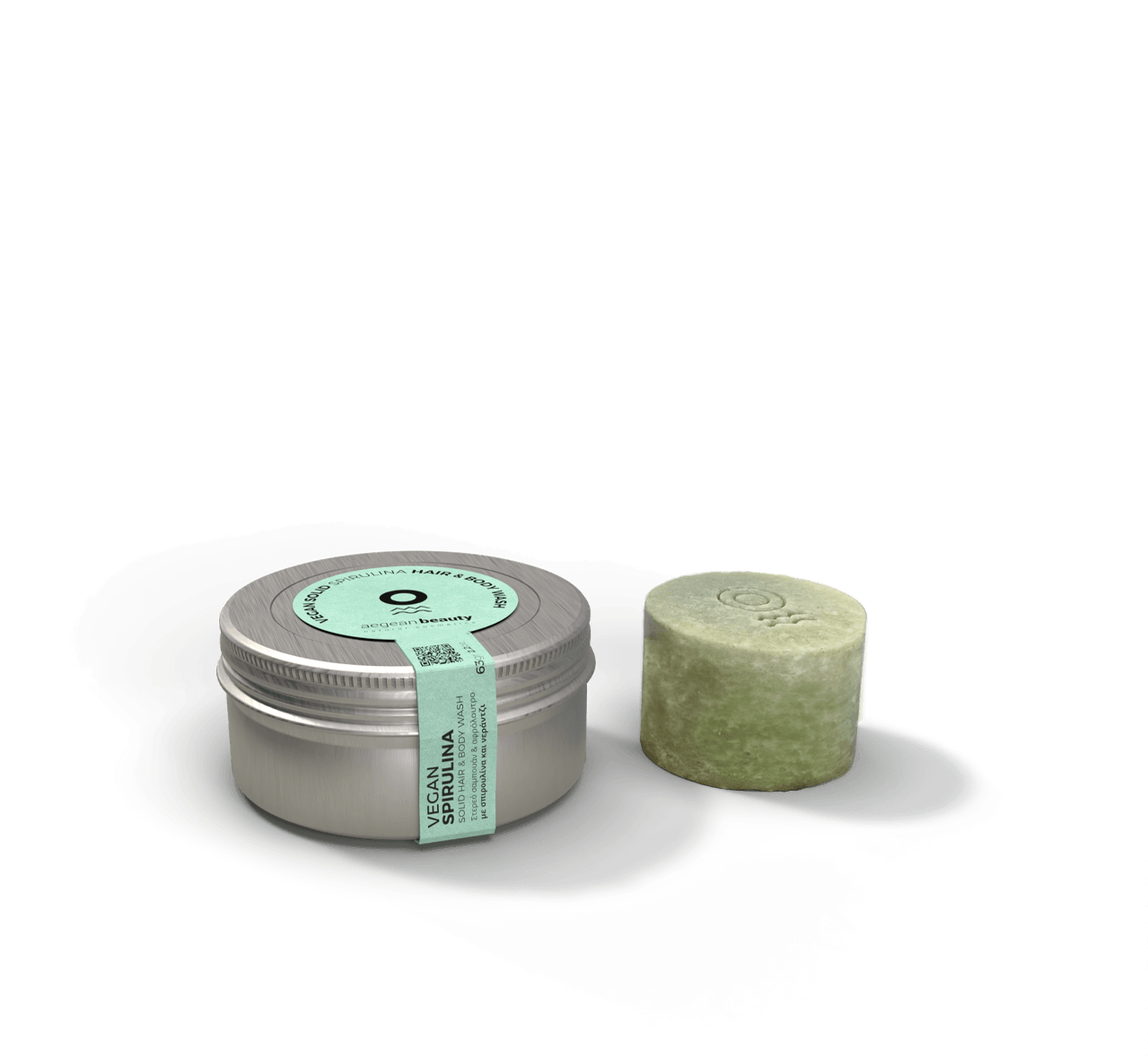 spiroulinaa2-2 Vegan Spirulina Solid Σαμπουάν & Αφρόλουτρο 2 σε 1 χειροποίητο με σπιρουλίνα και νεράντζι - Image 1